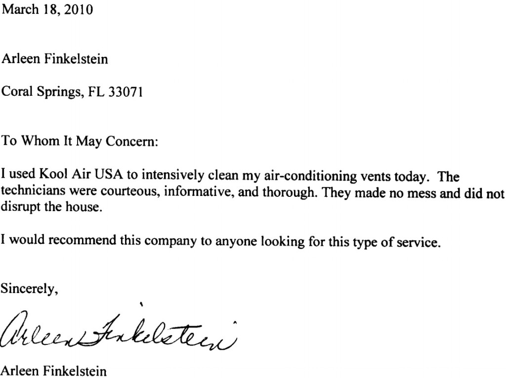 arleen finkelstein letter